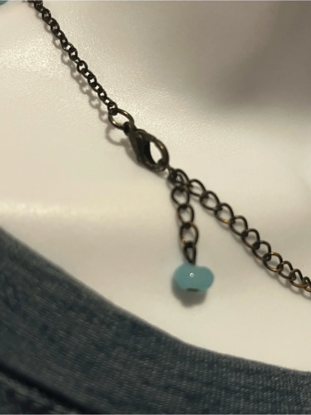 Delicate Blue Beaded Lariat Necklace - Women Jewelry